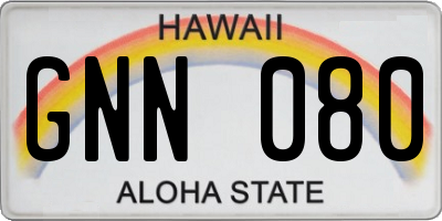 HI license plate GNN080