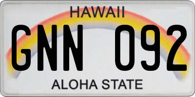 HI license plate GNN092