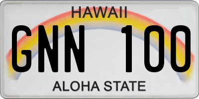 HI license plate GNN100