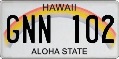 HI license plate GNN102