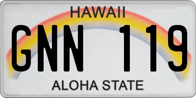 HI license plate GNN119