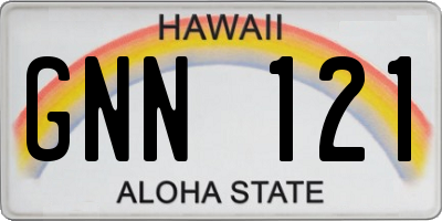 HI license plate GNN121
