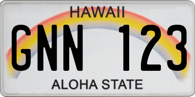 HI license plate GNN123