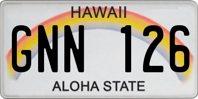 HI license plate GNN126