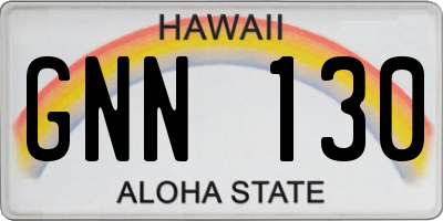HI license plate GNN130