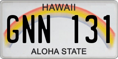 HI license plate GNN131