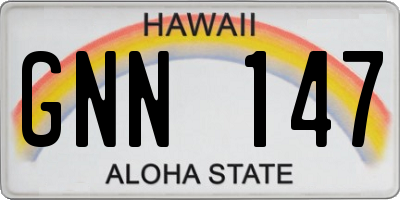 HI license plate GNN147