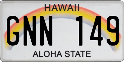 HI license plate GNN149