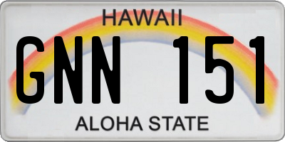 HI license plate GNN151