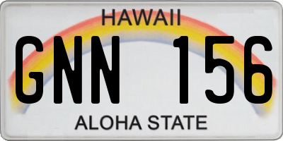 HI license plate GNN156