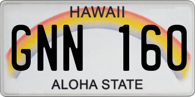 HI license plate GNN160