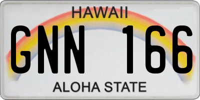 HI license plate GNN166