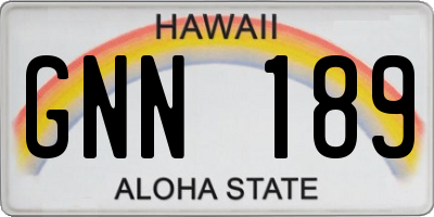 HI license plate GNN189