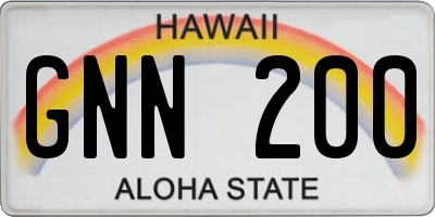 HI license plate GNN200