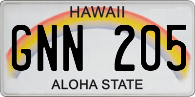 HI license plate GNN205