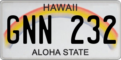 HI license plate GNN232
