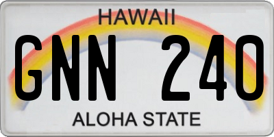 HI license plate GNN240