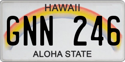 HI license plate GNN246