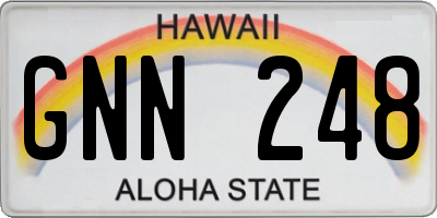 HI license plate GNN248