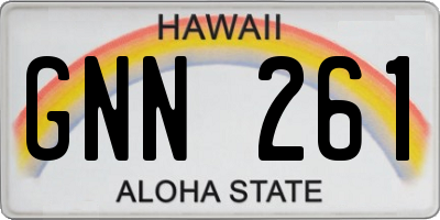 HI license plate GNN261