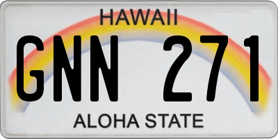 HI license plate GNN271