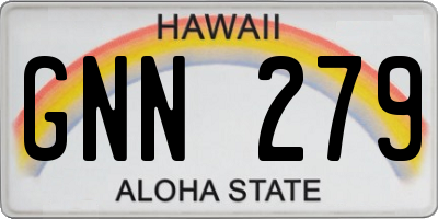 HI license plate GNN279