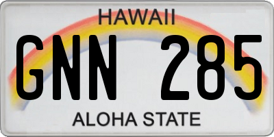 HI license plate GNN285