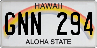 HI license plate GNN294