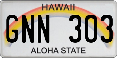 HI license plate GNN303