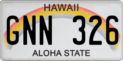HI license plate GNN326