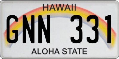 HI license plate GNN331