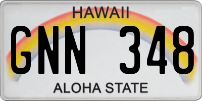 HI license plate GNN348