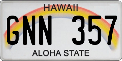 HI license plate GNN357