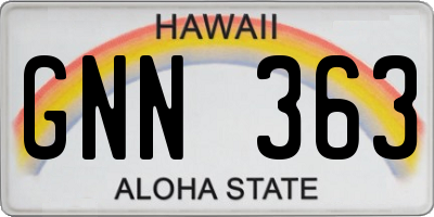 HI license plate GNN363
