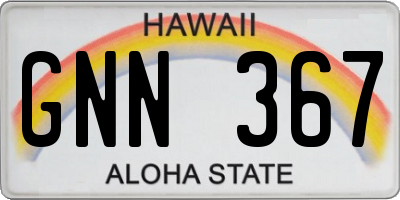 HI license plate GNN367