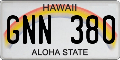 HI license plate GNN380