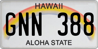 HI license plate GNN388