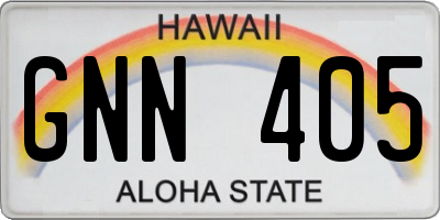HI license plate GNN405