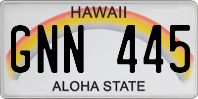 HI license plate GNN445