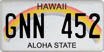 HI license plate GNN452