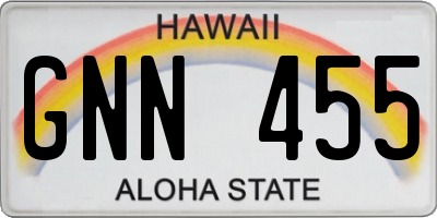 HI license plate GNN455