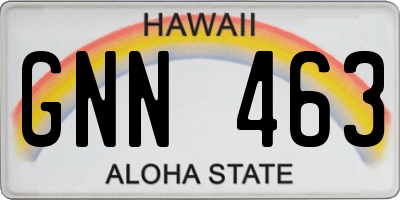 HI license plate GNN463
