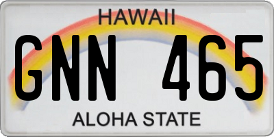 HI license plate GNN465