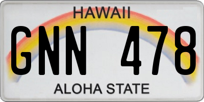 HI license plate GNN478