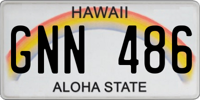 HI license plate GNN486