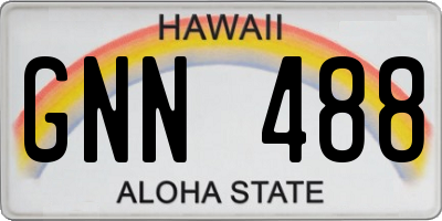 HI license plate GNN488