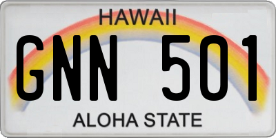 HI license plate GNN501