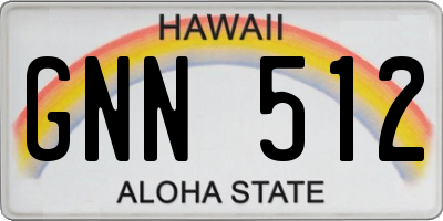 HI license plate GNN512