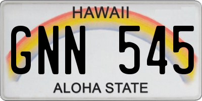HI license plate GNN545