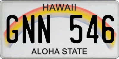 HI license plate GNN546